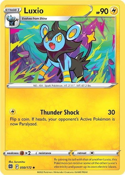 Luxio (SWSH09: Brilliant Stars) Near Mint - Nick Nack's Full Frontal Attack