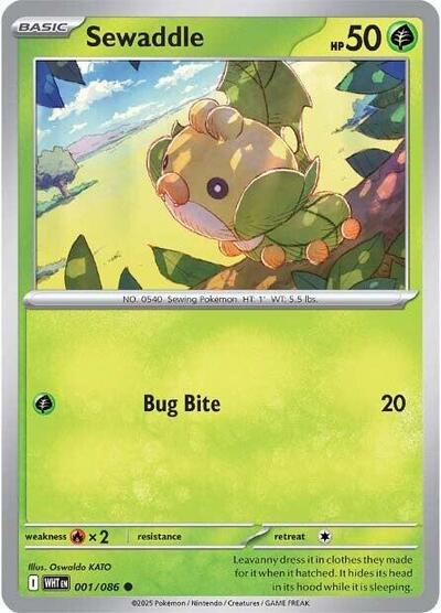 Sewaddle (SV: White Flare) Near Mint Reverse Holofoil - Nick Nack's Full Frontal Attack