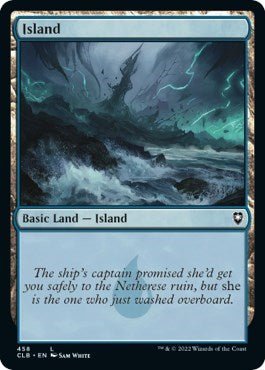 Island (458) (Commander Legends: Battle for Baldur's Gate) Near Mint Foil - Nick Nack's Full Frontal Attack
