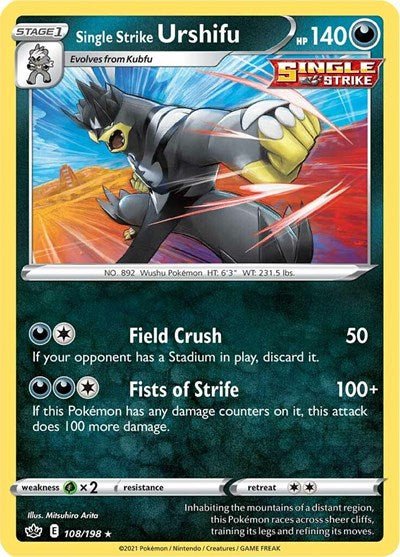 Single Strike Urshifu (SWSH06: Chilling Reign) Near Mint Holofoil - Nick Nack's Full Frontal Attack