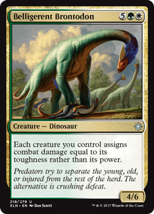 Belligerent Brontodon (Ixalan) Near Mint - Nick Nack's Full Frontal Attack