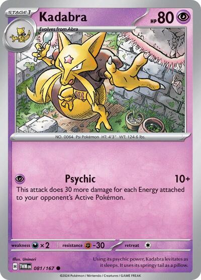 Kadabra (SV06: Twilight Masquerade) Near Mint Reverse Holofoil - Nick Nack's Full Frontal Attack