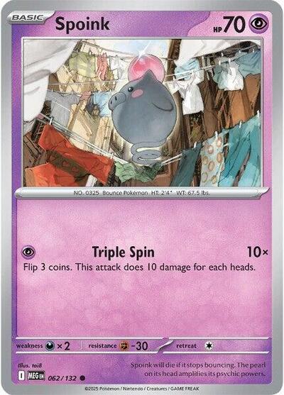 Spoink (ME01: Mega Evolution) Near Mint Reverse Holofoil - Nick Nack's Full Frontal Attack