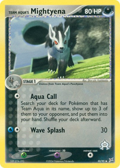 Team Aqua's Mightyena - 30 (Team Magma vs Team Aqua) Light Play