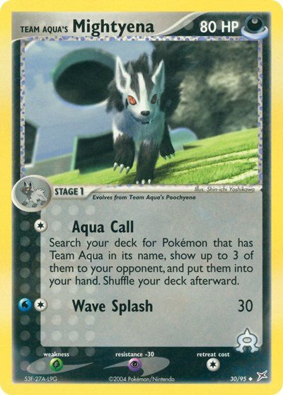 Team Aqua's Mightyena - 30 (Team Magma vs Team Aqua) Light Play - Nick Nack's Full Frontal Attack