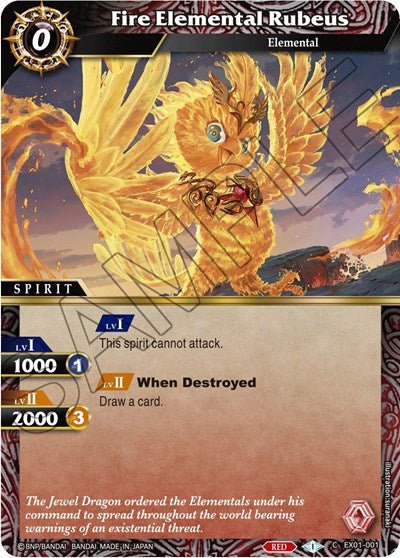 Fire Elemental Rubeus (Expansion Set 01: Elemental Spark) Near Mint Holofoil - Nick Nack's Full Frontal Attack