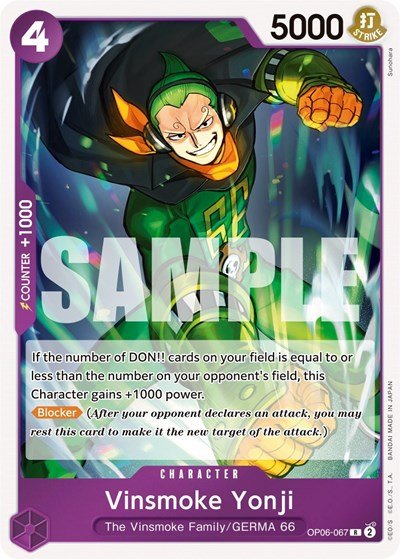 Vinsmoke Yonji (067) (Wings of the Captain) Near Mint Foil - Nick Nack's Full Frontal Attack