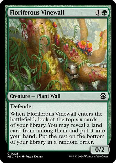 Floriferous Vinewall (Commander: Modern Horizons 3) Near Mint - Nick Nack's Full Frontal Attack
