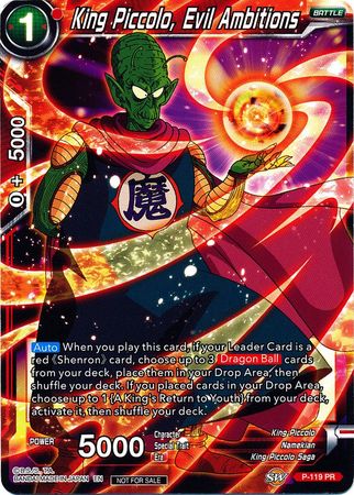 King Piccolo, Evil Ambitions (Power Booster) (P-119) [Cartes de promotion] 
