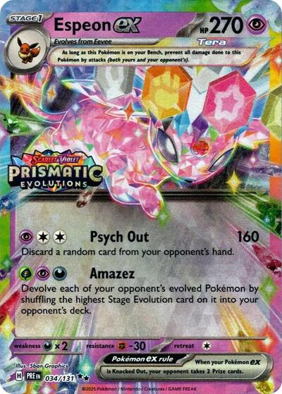 Espeon ex - 034/131 (Prismatic Evolutions Stamp) (Miscellaneous Cards & Products) Near Mint Holofoil
