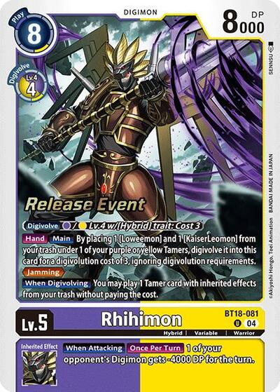 Rhihimon (Release Special Booster 2.0 Pre-Release Cards) Near Mint Foil