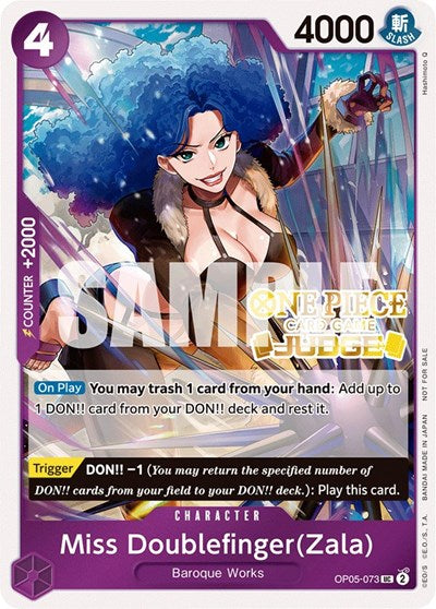 Miss Doublefinger(Zala) (Judge Pack Vol. 3) (One Piece Promotion Cards) Near Mint Foil