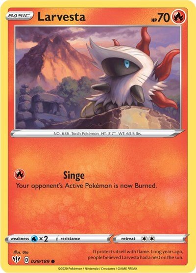Larvesta (SWSH03: Darkness Ablaze) Near Mint - Nick Nack's Full Frontal Attack