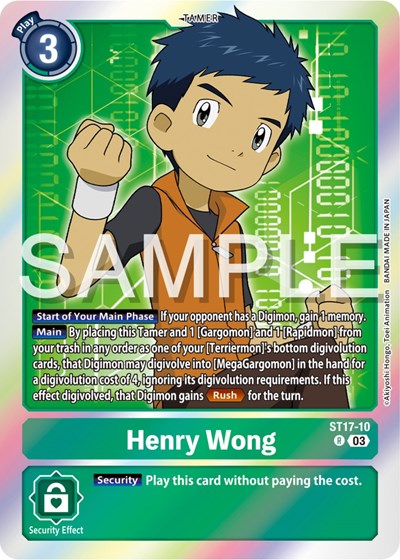 Henry Wong (Starter Deck 17: Double Typhoon Advanced Deck Set) Near Mint Foil