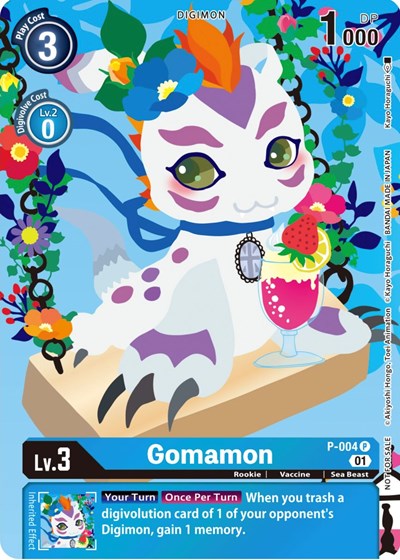 Gomamon P-004 (Tamer's Card Set 2 Floral Fun) (Digimon Promotion Cards) Near Mint