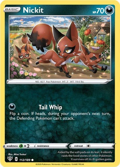 Nickit (SWSH03: Darkness Ablaze) Near Mint - Nick Nack's Full Frontal Attack