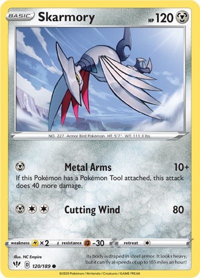 Skarmory (SWSH03: Darkness Ablaze) Near Mint - Nick Nack's Full Frontal Attack