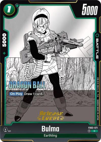 Bulma FB03 - 071 (Manga Booster 02 Release Event Cards) Near Mint Holofoil - Nick Nack's Full Frontal Attack