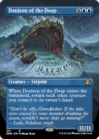 Denizen of the Deep (Borderless) (Dominaria Remastered) Near Mint - Nick Nack's Full Frontal Attack