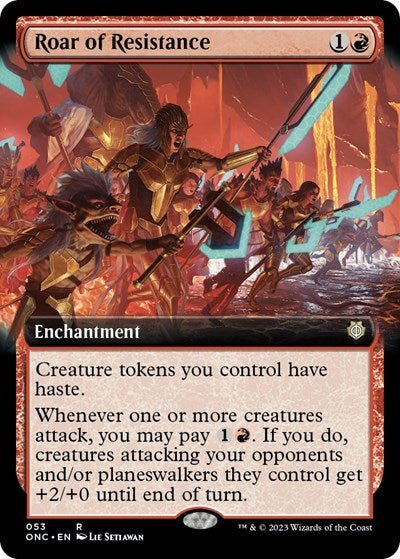 Roar of Resistance (Extended Art) (Commander: Phyrexia: All Will Be One) Near Mint - Nick Nack's Full Frontal Attack