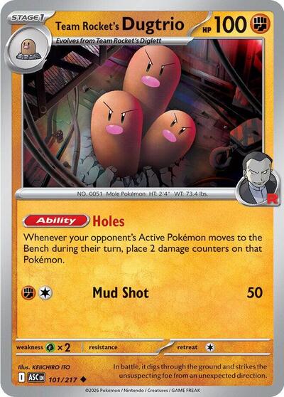 Team Rocket's Dugtrio - 101 (ME: Ascended Heroes) Near Mint - Nick Nack's Full Frontal Attack