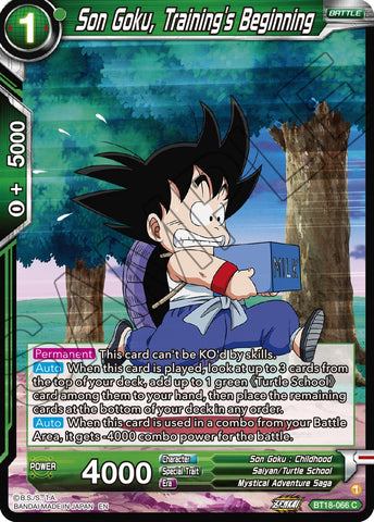 Son Goku, le début de l'entraînement (BT18-066) [Dawn of the Z-Legends] 