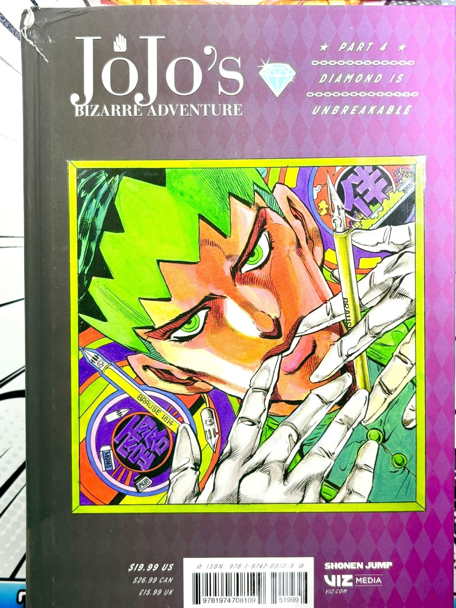 Jojo's Bizarre Adventure Vol 4 Part 4 Diamond is Unbreakable Hardcover - Nick Nack's Full Frontal Attack