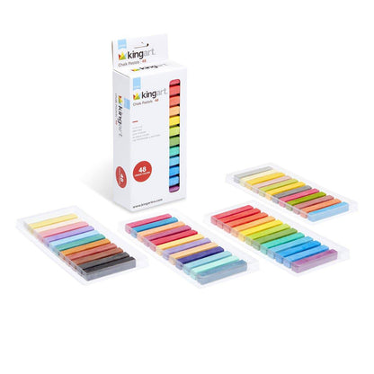 KINGART® Studio Colored Square Chalk Pastels, Set of 48 Unique Colors