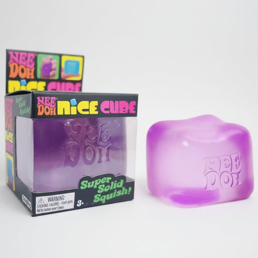 IN STOCK NOW: Schylling Nee-Doh Nice Cube Super Solid Squish: Purple Cube - Nick Nack's Full Frontal Attack