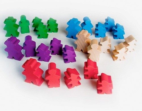 Deluxe Wooden Farmer Set (25 token farmer set perfect for Agricola) - Nick Nack's Full Frontal Attack