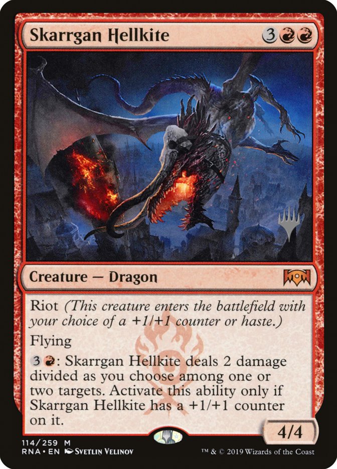 Skarrgan Hellkite (paquete promocional) [Promociones de Ravnica Allegiance] 