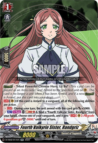 Fourth Valkyrie Sister, Randgriz (D-TB02/017EN) [Record of Ragnarok]