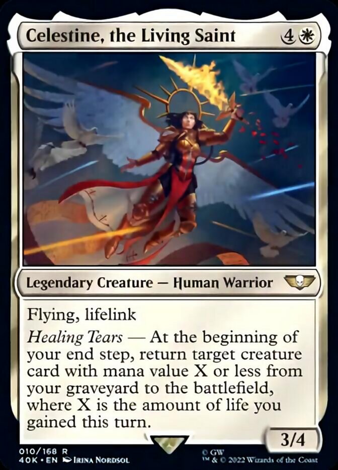 Celestine, the Living Saint (Surge Foil) [Universes Beyond: Warhammer 40,000]