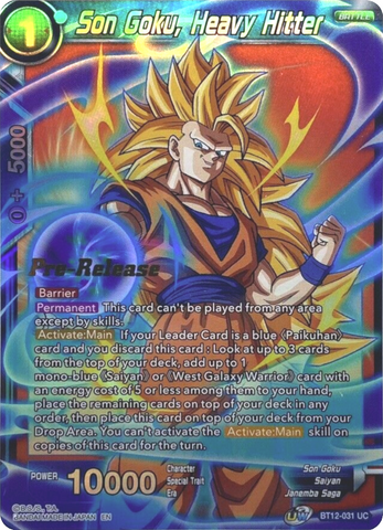 Son Goku, Heavy Hitter (BT12-031) [Promotions d'avant-première Vicious Rejuvenation] 