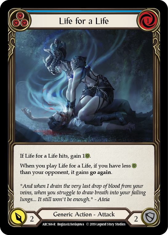 Life for a Life (Bleu) [ARC166-R] 1ère édition Rainbow Foil 