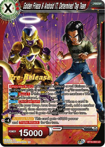 Freezer dorado y Android 17, equipo de etiqueta determinado (BT16-003) [promociones de presentación de Realm of the Gods]