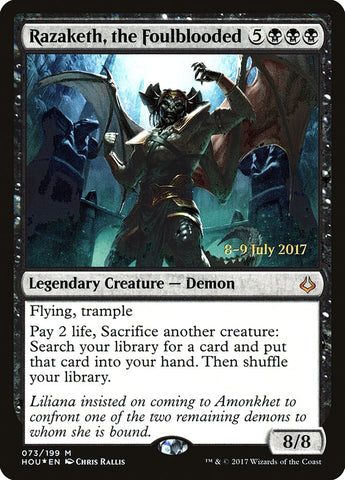 Razaketh, the Foulblooded  (Prerelease) [Hour of Devastation Prerelease Promos]