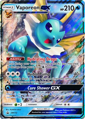 Vaporeon GX (SM172) (Tarjeta Jumbo) [Sol y Luna: Black Star Promos] 