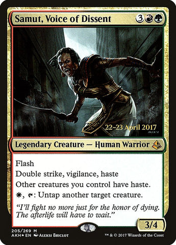 Samut, Voice of Dissent  (Prerelease) [Amonkhet Prerelease Promos]