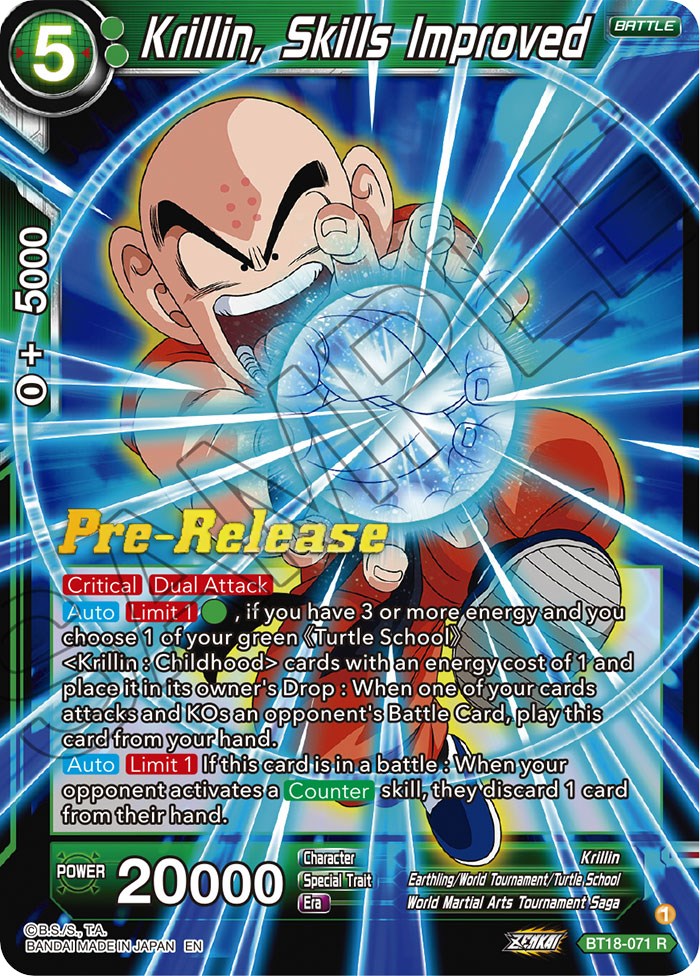 Krillin, Compétences améliorées (BT18-071) [Dawn of the Z-Legends Prerelease Promos] 