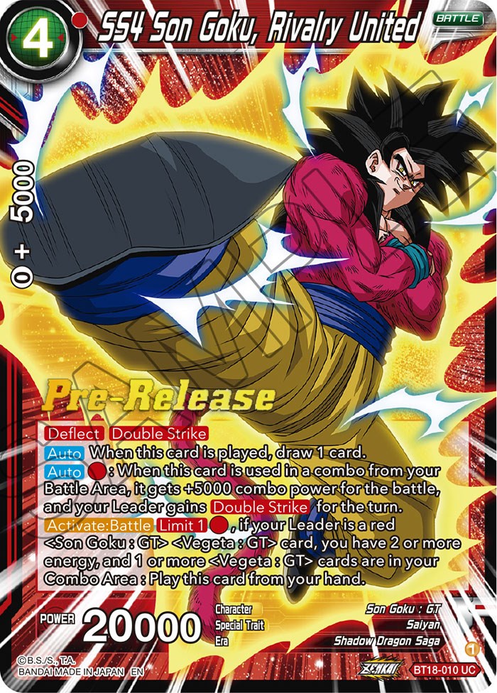 SS4 Son Goku, Rivalry United (BT18-010) [Promociones preliminares de Dawn of the Z-Legends] 