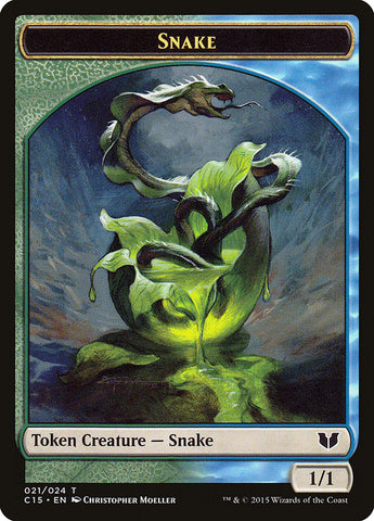 Snake (021) // Saproling Double-Sided Token [Commander 2015 Tokens]