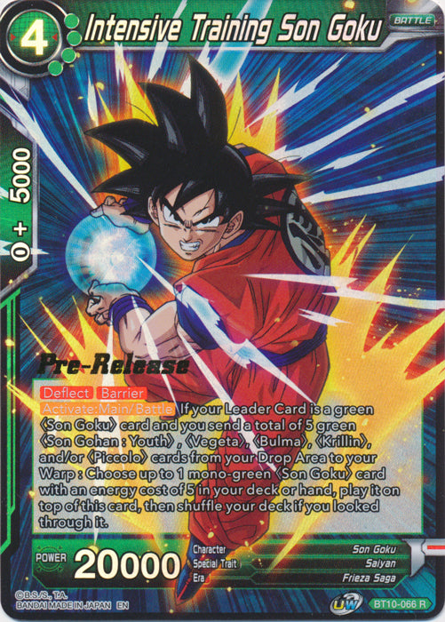 Entraînement intensif Son Goku (BT10-066) [Rise of the Unison Warrior Prerelease Promos] 
