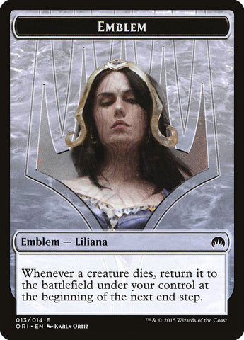Liliana, emblème du nécromancien rebelle [Jetons d'origines magiques] 