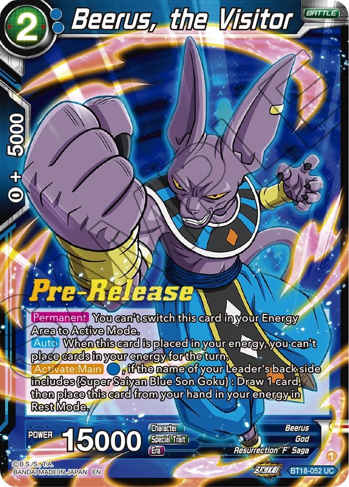 Beerus, le visiteur (BT18-052) [Dawn of the Z-Legends Prerelease Promos] 