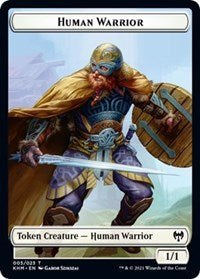 Human Warrior // Cat Double-sided Token [Kaldheim Tokens]