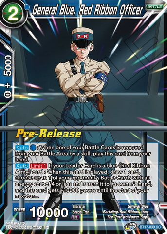 General Blue, Red Ribbon Officer (BT17-039) [Ultimate Squad Prerelease Promos]