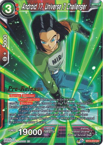 Android 17, Universe 7 Challenger (BT14-012) [Cross Spirits Prerelease Promos]