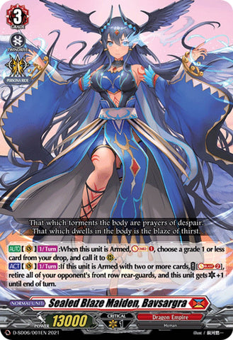 Sealed Blaze Maiden, Bavsargra (Parallel Foil) (D-SD06/001EN) [Mirei Minae: Sealed Blaze Maiden]