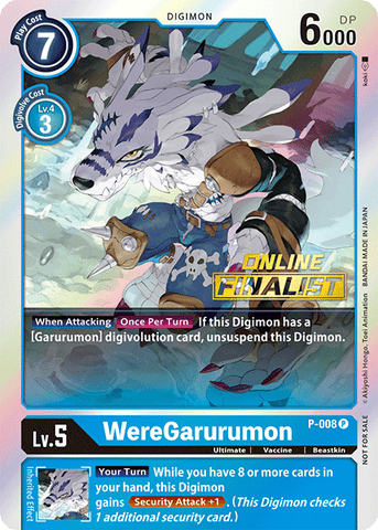 WereGarurumon [P-008] (Online Regional - Finalist) [Promotional Cards]